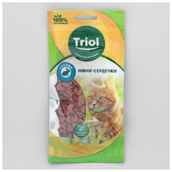 Triol, Лакомства для кошек, Мини сердечки из кролика, 40 гр.