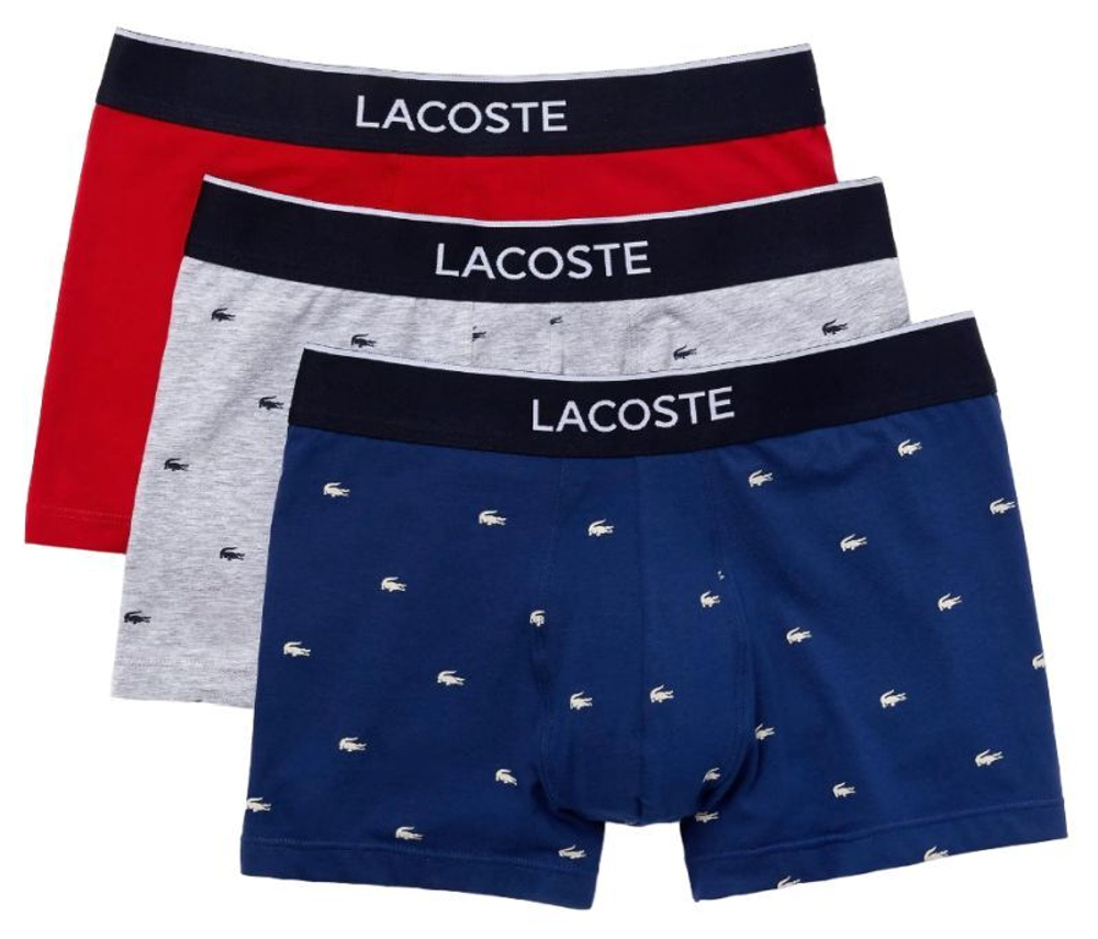 Мужские спортивные боксеры Lacoste Cotton Stretch Trunk 3P - разноцветный