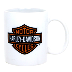 Кружка Harley Davidson ( девушка на мото / лого на белом фоне )