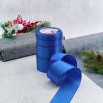 Набор атласных лент 5 размеров 6.0 мм, 10.0 мм, 20.0 мм, 40.0 мм, 50.0 мм / 23 метра, синий
