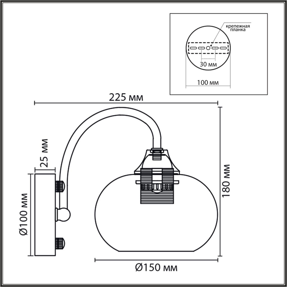 8323/1W LN Бра E27 1*60W 220V MODERNI