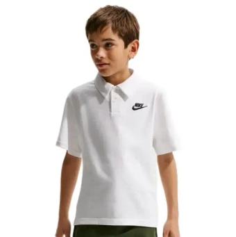 Футболка для мальчика теннисная Nike Kids Sportswear Club Knit Short Sleeve - white/black