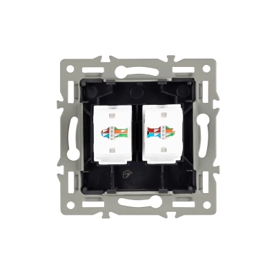 Механизм компьютерной розетки двойной SCT-MPC2-PL-BK (RJ-45, CAT6) (Arlight, -)