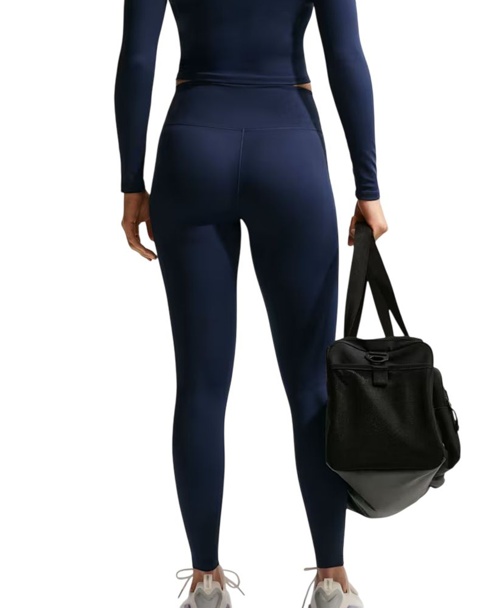 Леггинсы Nike One Seamless Front High Waisted Full Length - midnight navy/white