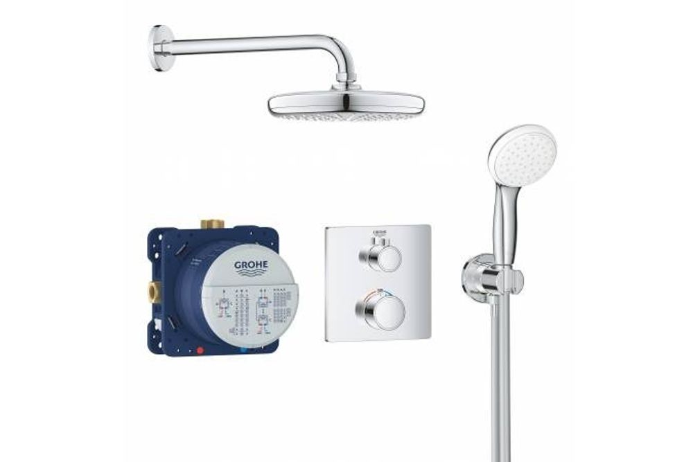 34729000 Grohtherm Набор для комплект для душа (квадт розет) + (24079) + (35600000) + (26410) + (27597)
