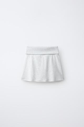 ZARA ЮБКА-ШОРТЫ С ЛАМПАСАМИ, СЕРЫЙ МЕЛАНЖ