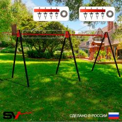 Уличные качели Sv Sport Maxi х 2 УК300.2КП4 (6.0м/Щит баскет/Подвесы на подш 4к)