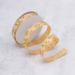 Лента репсовая (в рубчик) Розочки 1,5см*22.86 м (бежевый)