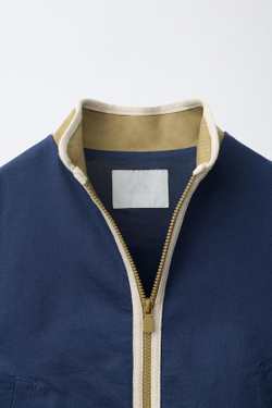 ZARA КУРТКА COLORBLOCK, МОРСКОЙ СИНИЙ