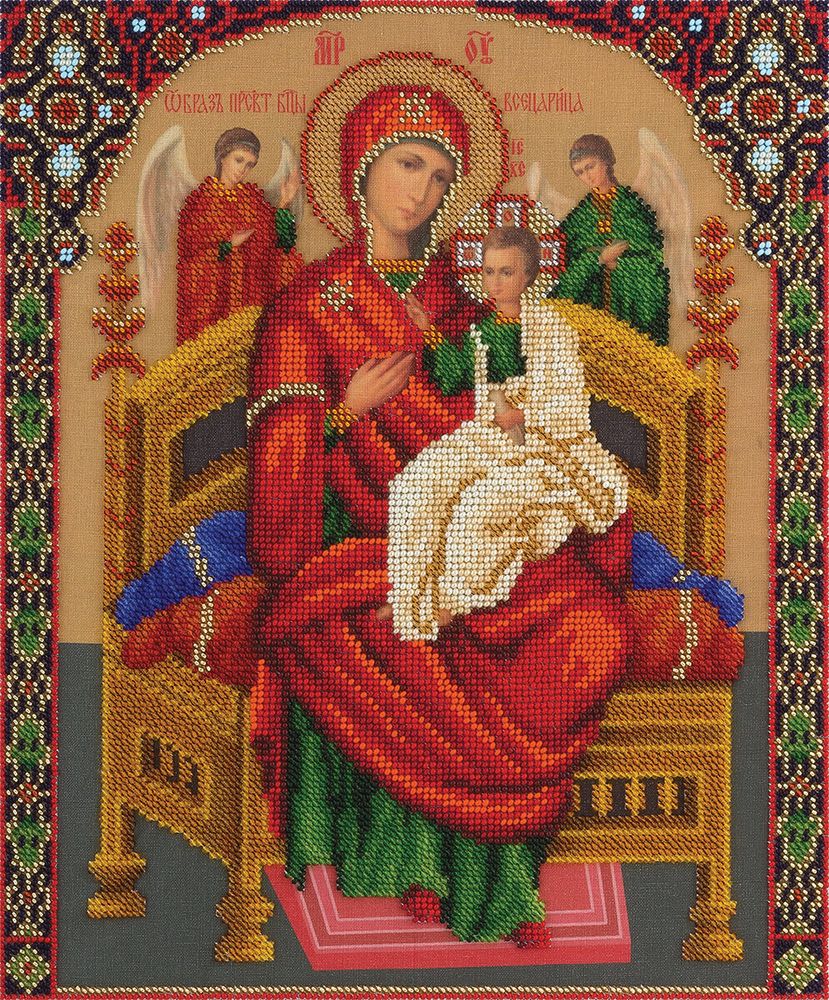 Набор для вышивания бисером Panna, Икона Божией Матери Всецарица, 25,5х30.5 см Набор для вышивания бисером Panna, Икона Божией Матери Всецарица, 25,5х30.5 см