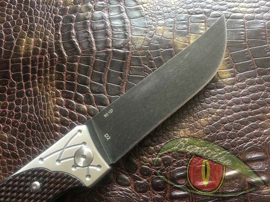 Складной нож Reptilian Пчак-1 red c клинком из стали D2, рукоять карбон