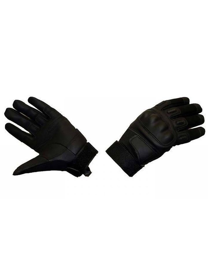 Перчатки тактические OKL кожаные, 2 застежки (black)