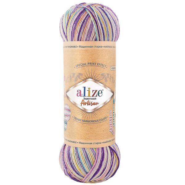 Пряжа Alize (Ализе) Superwash Artisan / уп.5 мот. по 100 г, 420 м, 9003 секционный