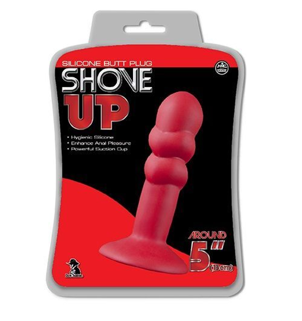 Красная анальная пробка SHOVE UP 5INCH SILICONE BUTT PLUG RED - 12,7 см.