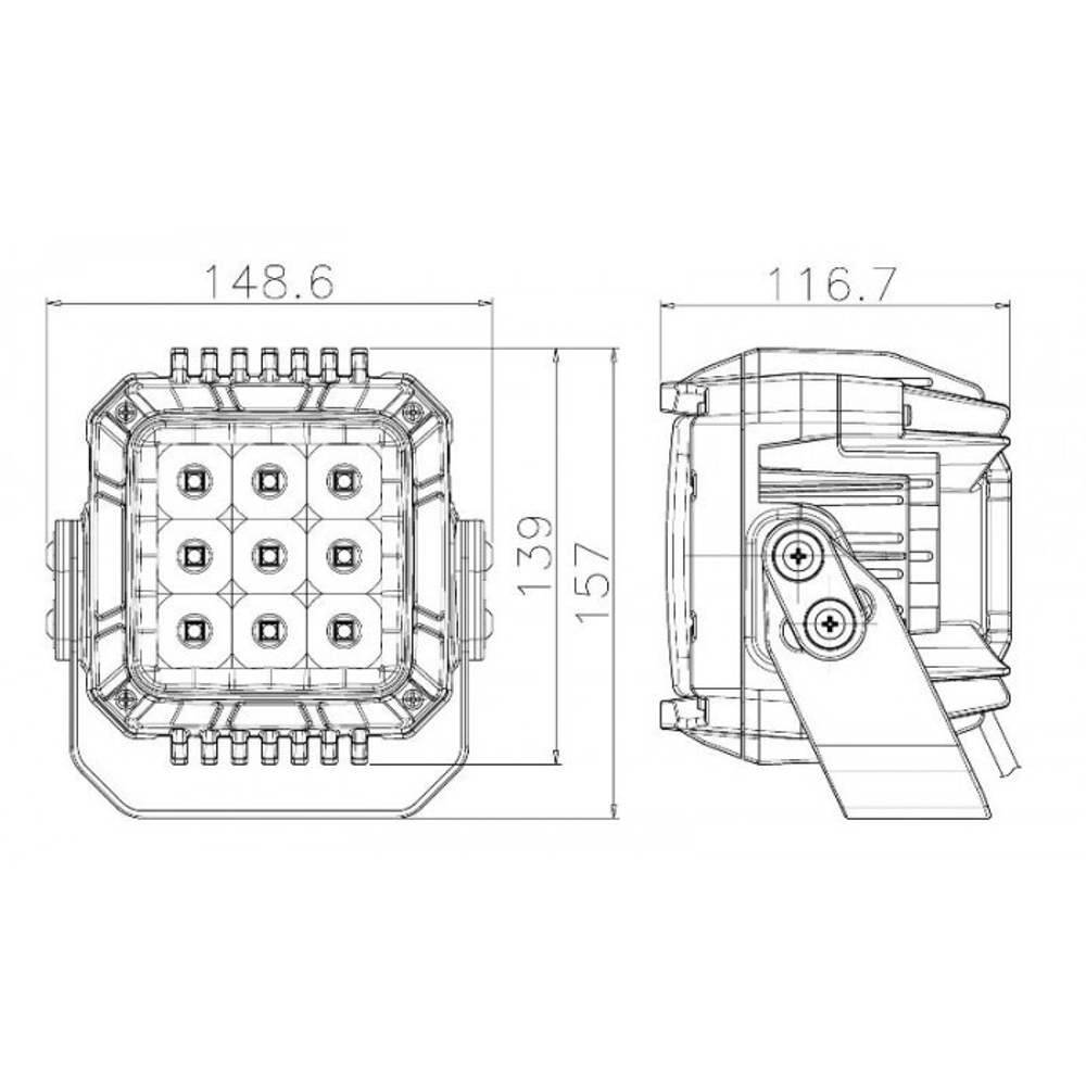 Прожектор светодиодный для ATV, 9х10W направленный свет OS-053 LED