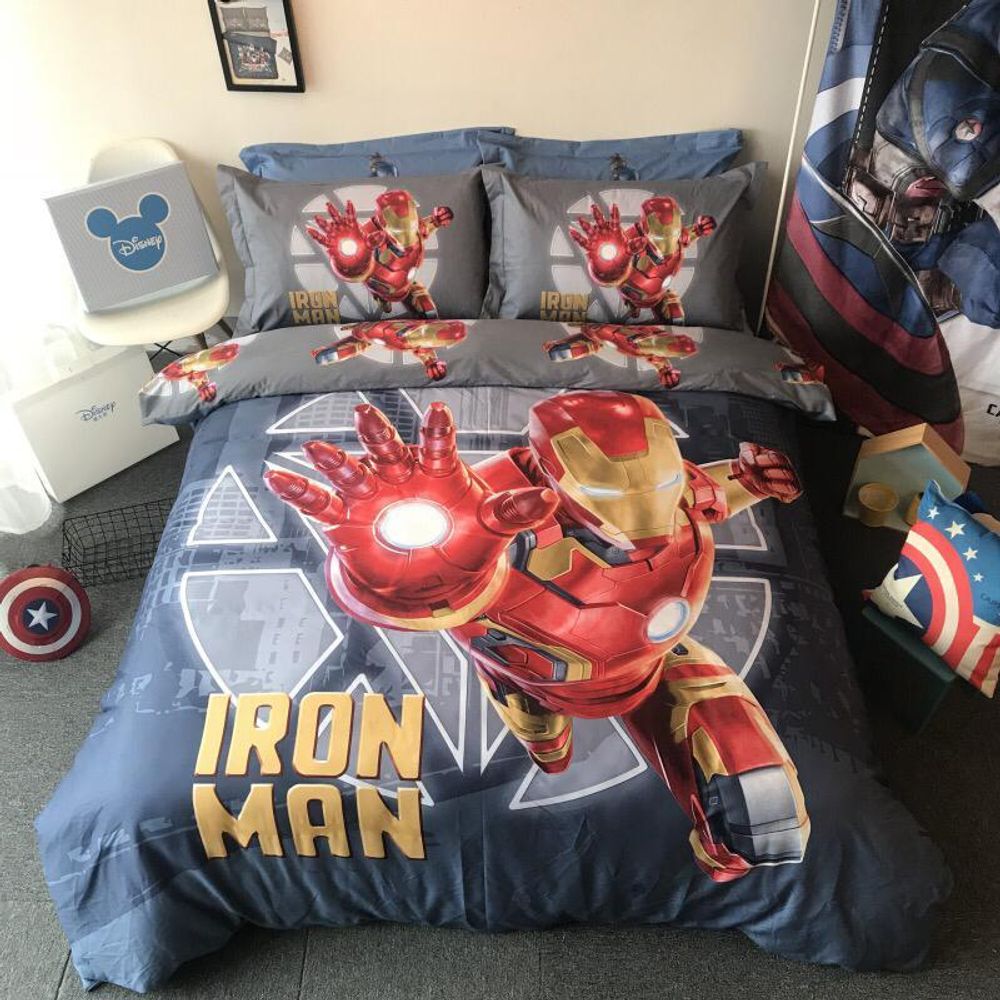 Постельное белье DISNEY 1.5 Полуторка Сатин Iron Man (Железный человек)