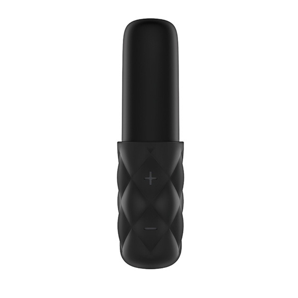 Чёрно-серебристая вибропуля 11см Satisfyer Sparkling Darling