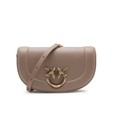 Кожаная сумка через плечо ROUND CLICK BAGUETTE MINI VITE Pinko - коричневый(101970 A0QO)