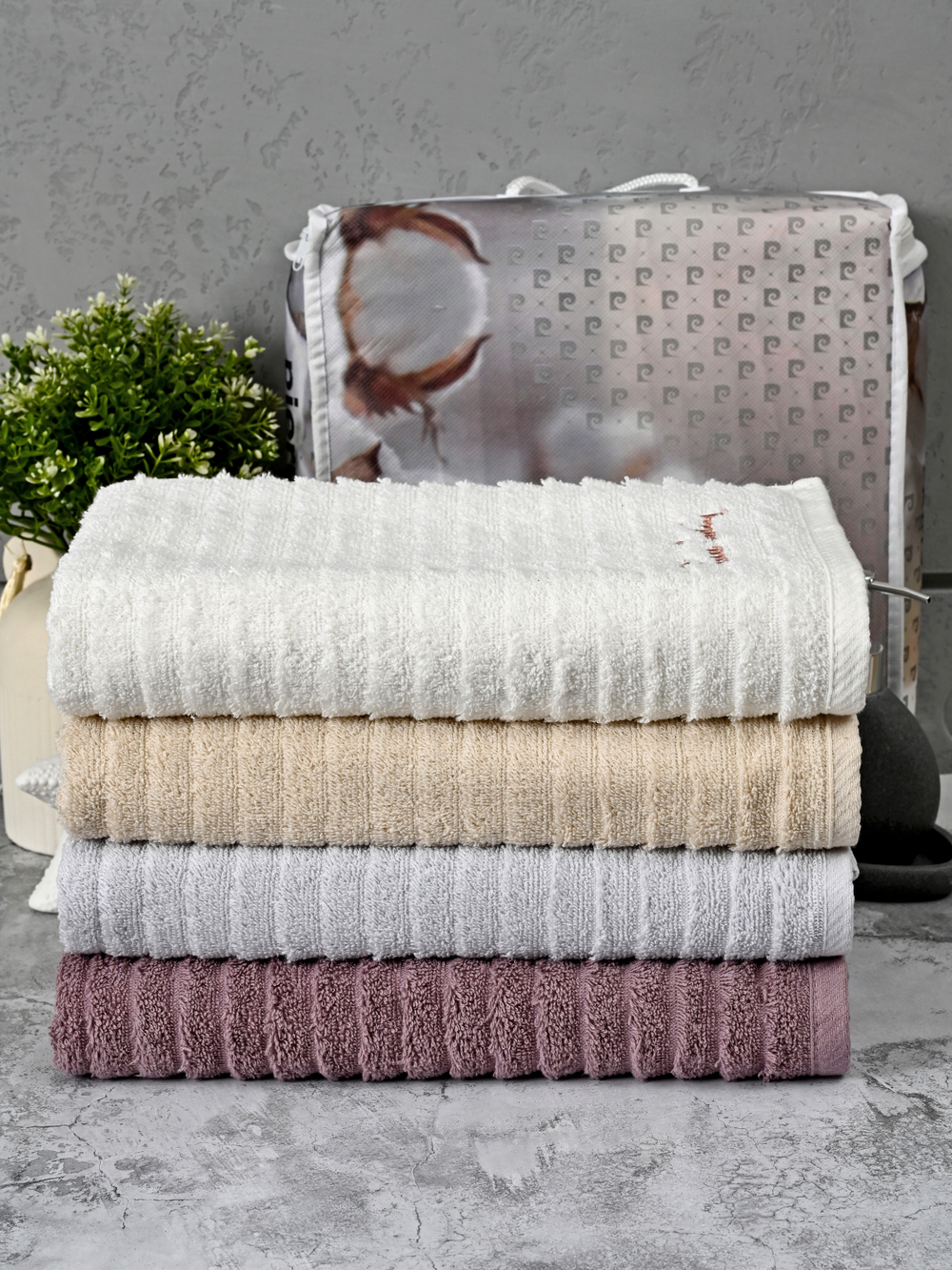 HAV00222 Набор полотенец для тела PIERRE CARDIN HOME из 4пр WAVE 70х140