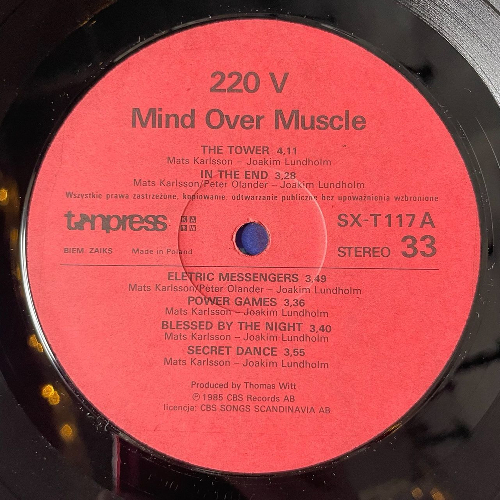Винтажная виниловая пластинка LP 220 V Mind Over Muscle (Польша 1986)