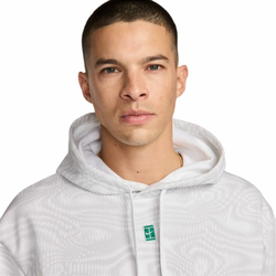 Мужская теннисная кофта Nike Court Heritage Dri-Fit Fleece Tennis Hoodie - белый