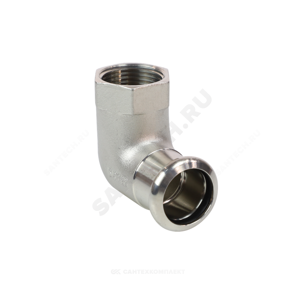 Угольник сталь нерж AISI 316L 90гр Дн 18х1/2" Ру16 пресс/ВР Inoxpres RM 198102018