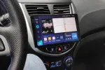 Магнитола для Hyundai Solaris (рамка серебристо-черная) 2010-2016 - Vaycar VA23-0067-2K на Android 13, Быстрая, 2K QLED, CarPlay,4G SIM-слот