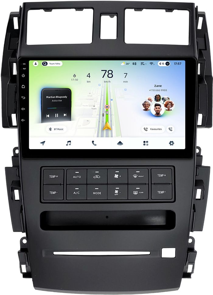 Магнитола для Nissan Teana J31 2003-2008 (большая рамка) - Teyes CC4L монитор 9" IPS, Android 14, Быстрая, Snapdragon 662, CarPlay, 4G SIM-слот