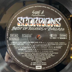 Винтажная виниловая пластинка LP Scorpions, Best Of Rockers N Ballads (Германия 1989)
