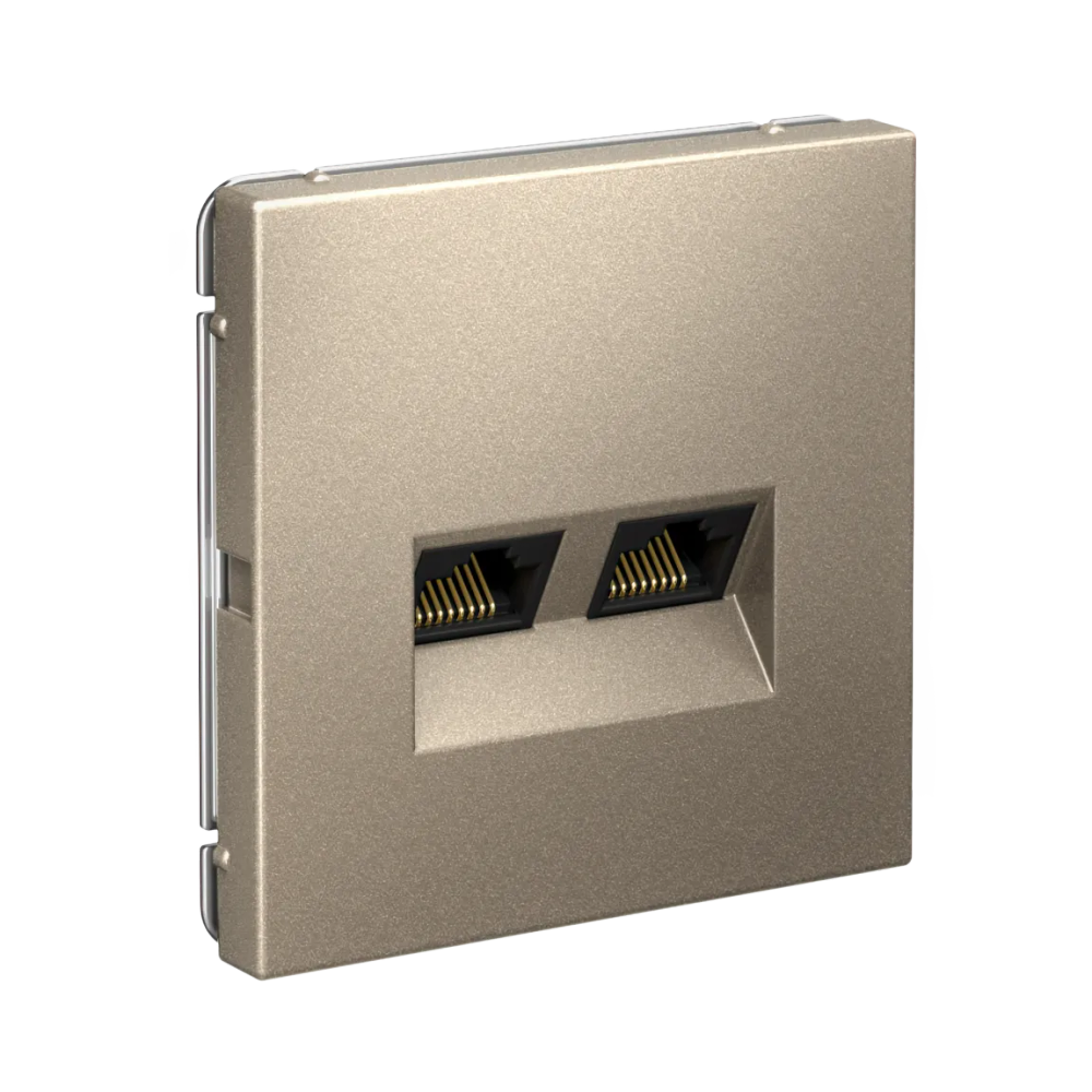 ARTGALLERY РОЗЕТКА двойная компьютерная RJ45+RJ45, кат. 5е, механизм, ШАМПАНЬ