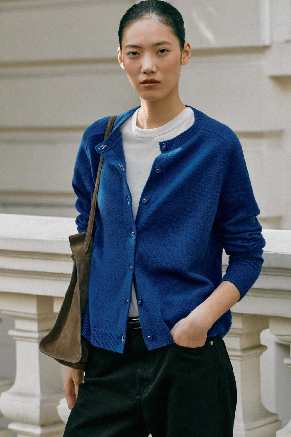 ZARA КАРДИГАН ИЗ 100% ШЕРСТИ, ЯРКО-СИНИЙ