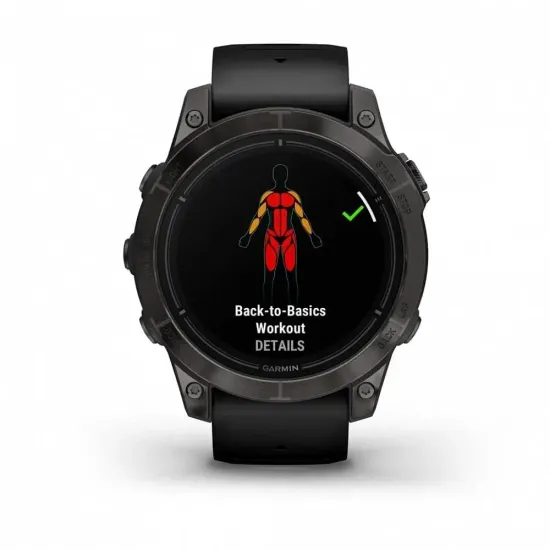 Смарт-часы GARMIN Epix PRO Sapphire Edition 47 мм, титановый, угольно-серый DLC, черный ремешок