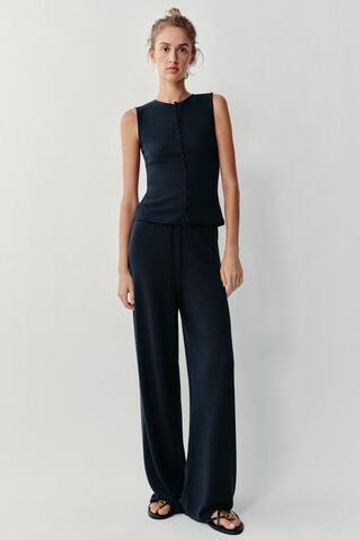 ZARA БРЮКИ В СТИЛЕ РУСТИК, МОРСКОЙ СИНИЙ