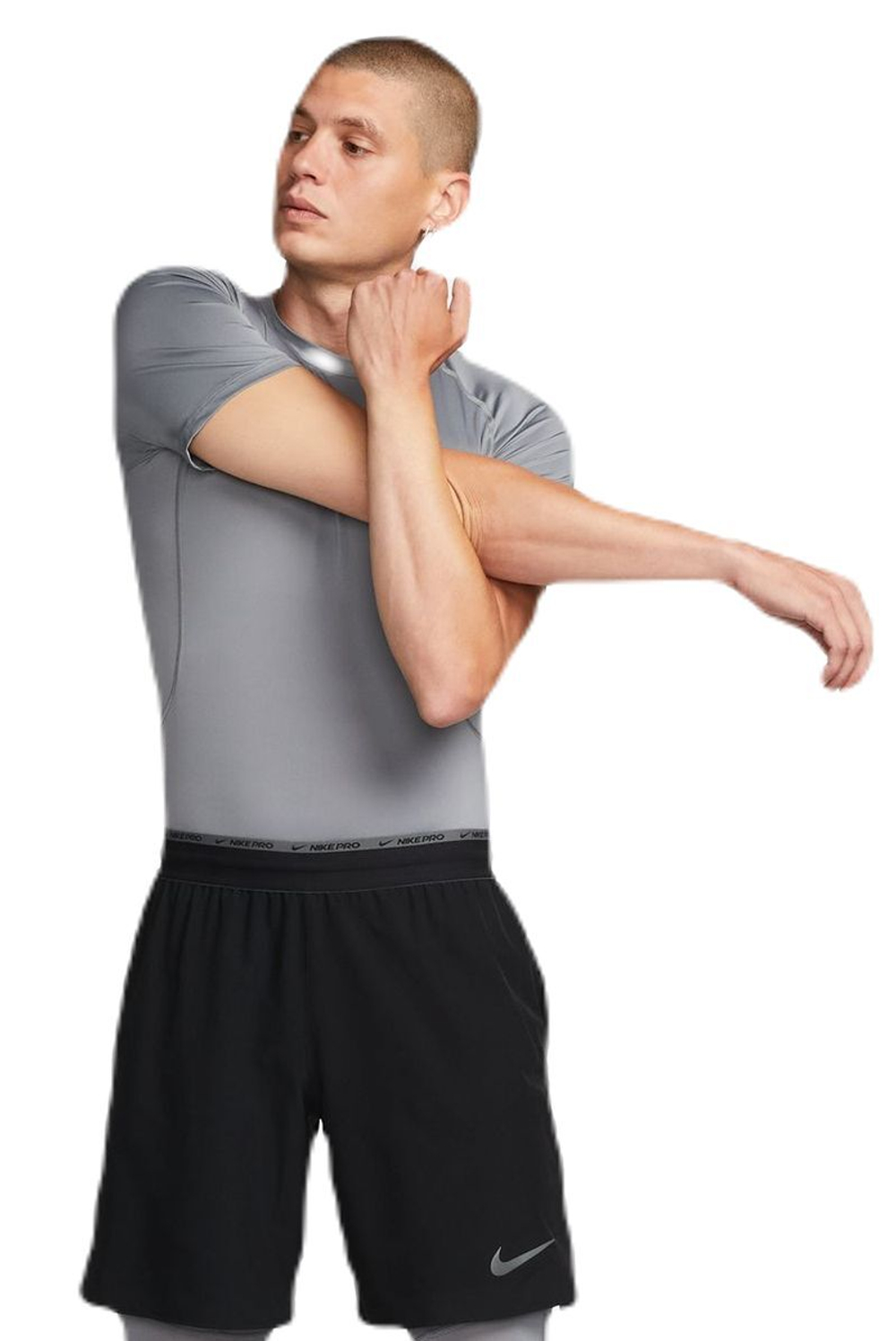 Компрессионка  Nike Pro Dri-FIT Tight Short-Sleeve фитнес Top - серый