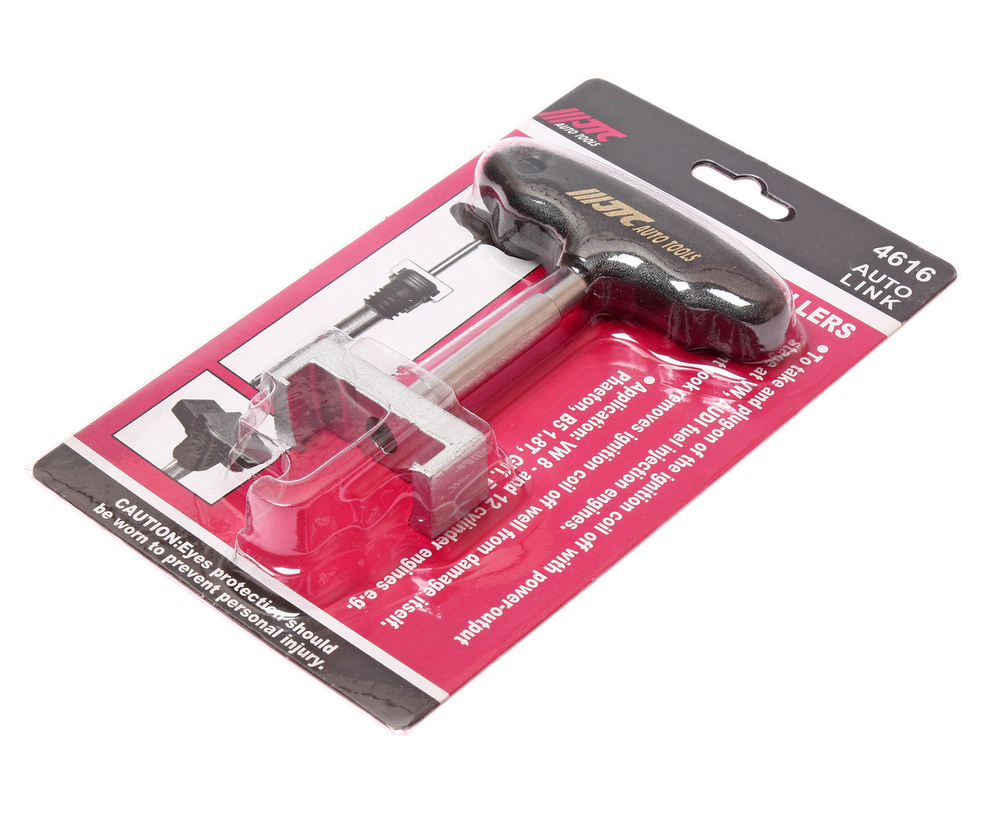 JTC-4616 - Съемник катушек зажигания (VW AUDI 8-ми,12-ти цилиндровые 1.8 Т/2.0 FSI) JTC - 
	Инструмент предназначен для снятия катушек зажигания с блока двигателя Фольксваген (Volkswagen), Ауди (Audi).
	Особая конструкция рабочей части съемника позволяет аккуратно демонтировать катушку зажигания без ее повреждения.
	Применение: VW 8- и 12-цилиндровые двигатели Phaeton, В5 1.8Т, GTI, FSI 2.0.
	Габаритные размеры: 200/120/30 мм. (Д/Ш/В)
	Вес: 186 гр.
