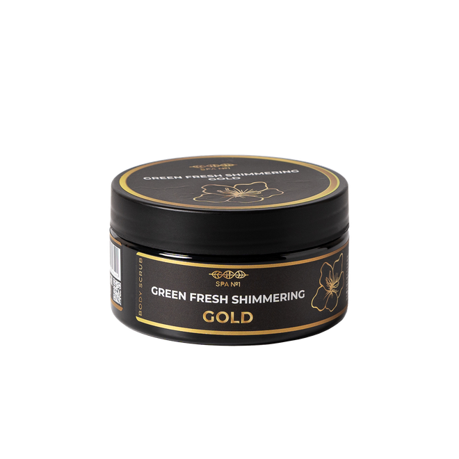 NEW Гелевый скраб для тела Green Fresh мерцающее золото SPA№1 200 мл