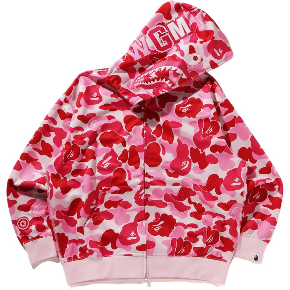 A Bathing Ape Abc Camo Rayon Relaxed Fit Shark Full Zip Худи розовый