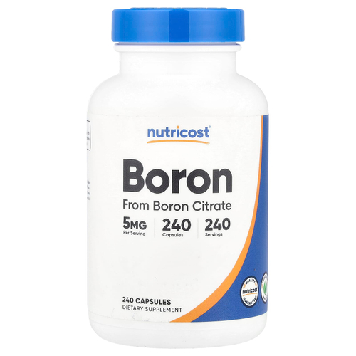 Nutricost, Бор, 5 мг, 240 капсул