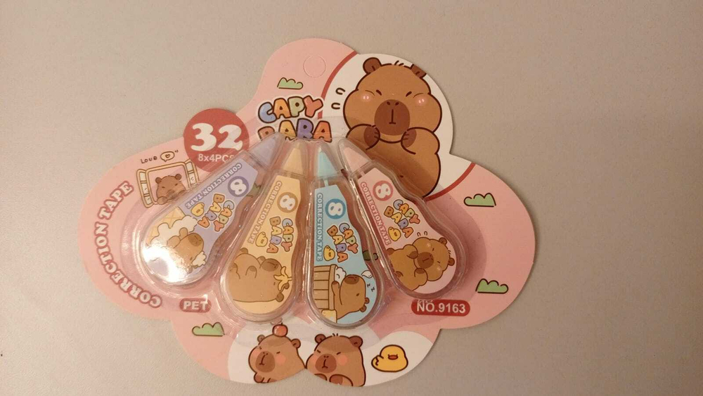 Корректирующая лента "Capybara", 4 шт*8м