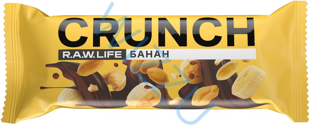 ппБатончик R.A.W.LIFE Ореховый 40гр CRUNCH Choco Банан (12)*12