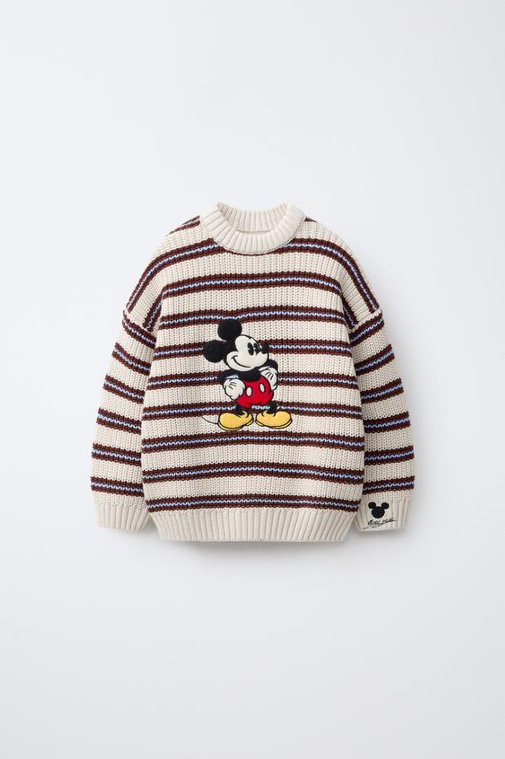 ZARA СВИТЕР В ПОЛОСКУ MICKEY MOUSE © DISNEY, КОРИЧНЕВО-СИНИЙ