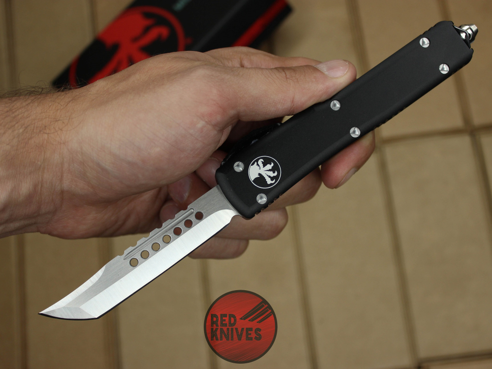 Нож Microtech Ultratech Helhound H/E - черная рукоять, клинок сатин + запчасти RK-385