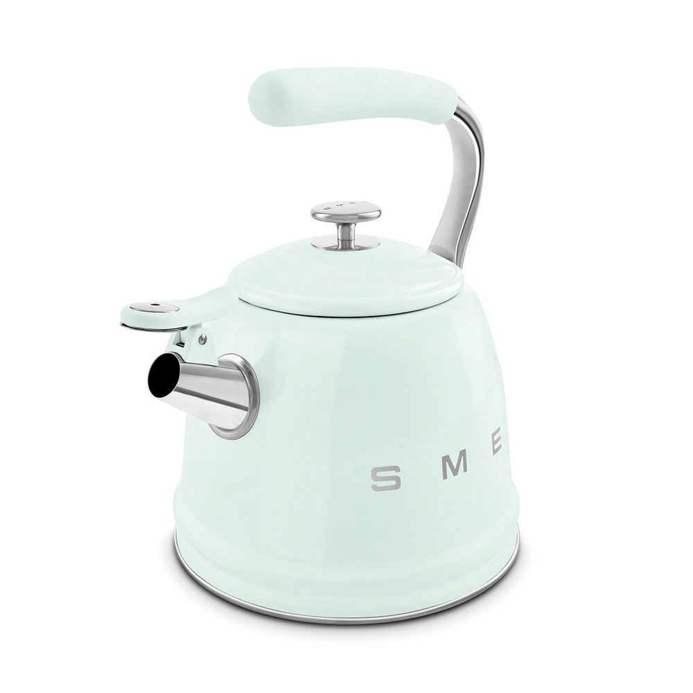 Чайник со свистком 2.3л Smeg пастельный зеленый