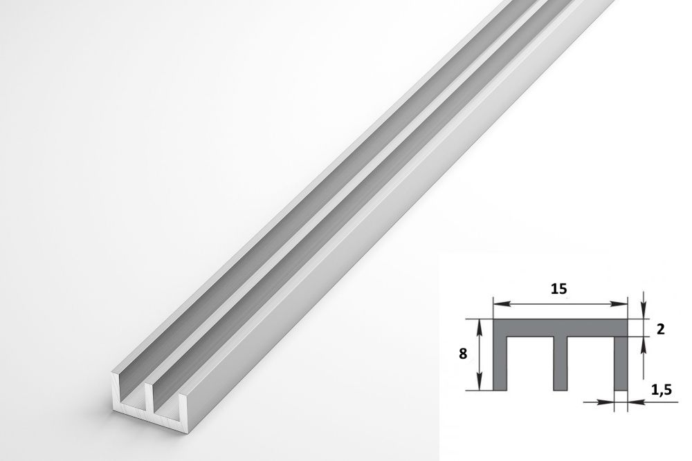Ш-профиль Лука 15*2*8*1,5 Шпр 01.2000.500 без окраса