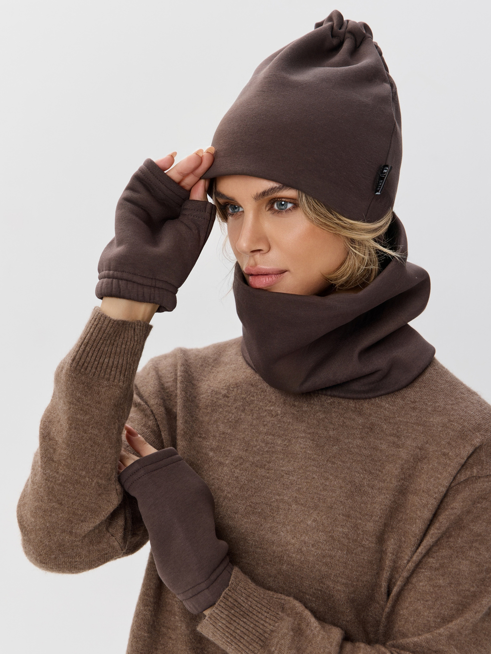 Митенки женские из футера с начесом