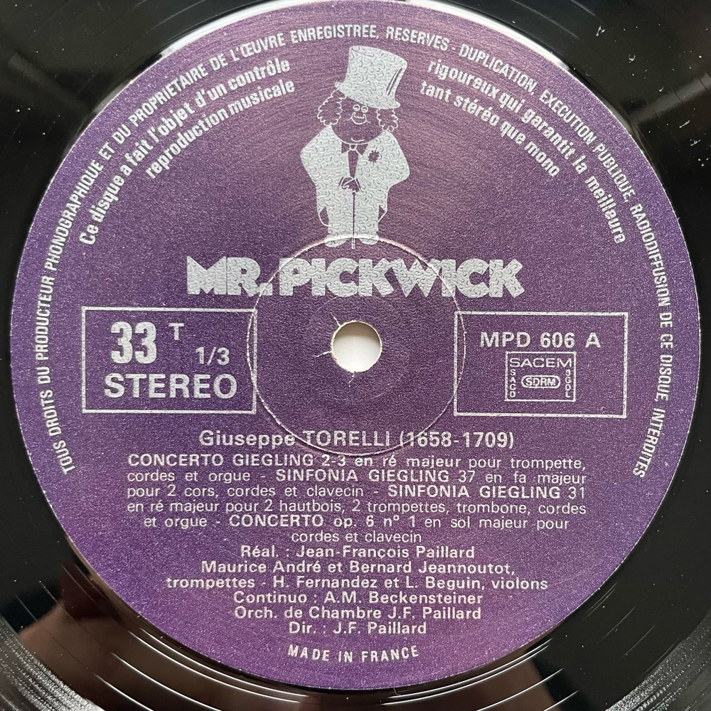 Винтажная виниловая пластинка LP Maurice Andre Giuseppe Torelli Oeuvres pour Trompette and Violon (Франция 1974)