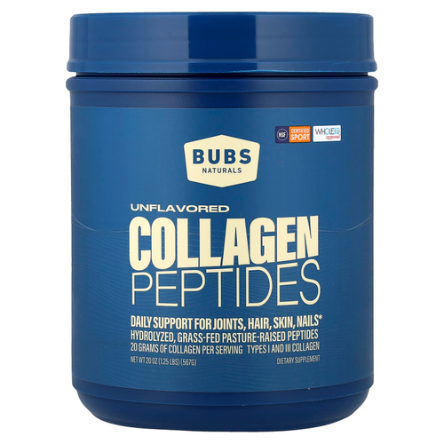 BUBS Naturals, пептиды коллагена, без добавок, 567 г (20 унций)