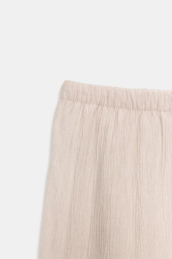 ZARA БРЮКИ ПРЯМОГО КРОЯ ИЗ СТРУЯЩЕЙСЯ ТКАНИ, ЭКРЮ