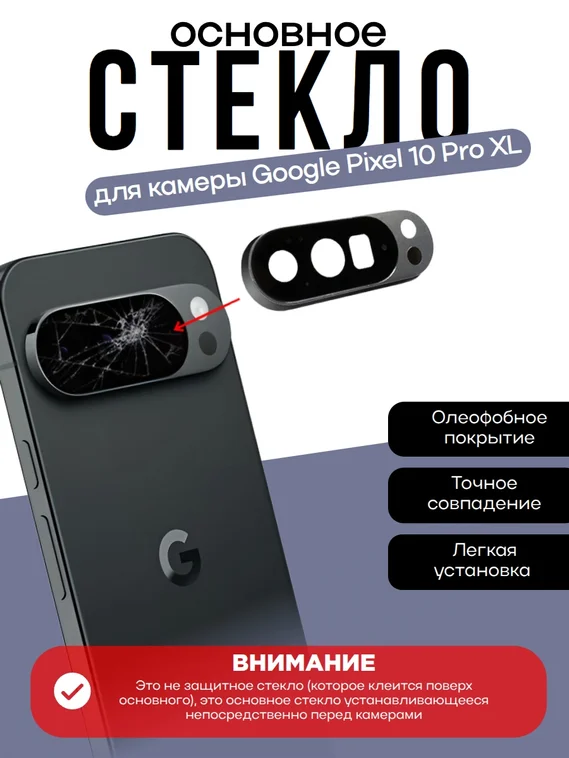 Основное стекло камеры с рамкой Google Pixel 10 pro XL Obsidian (Черный)