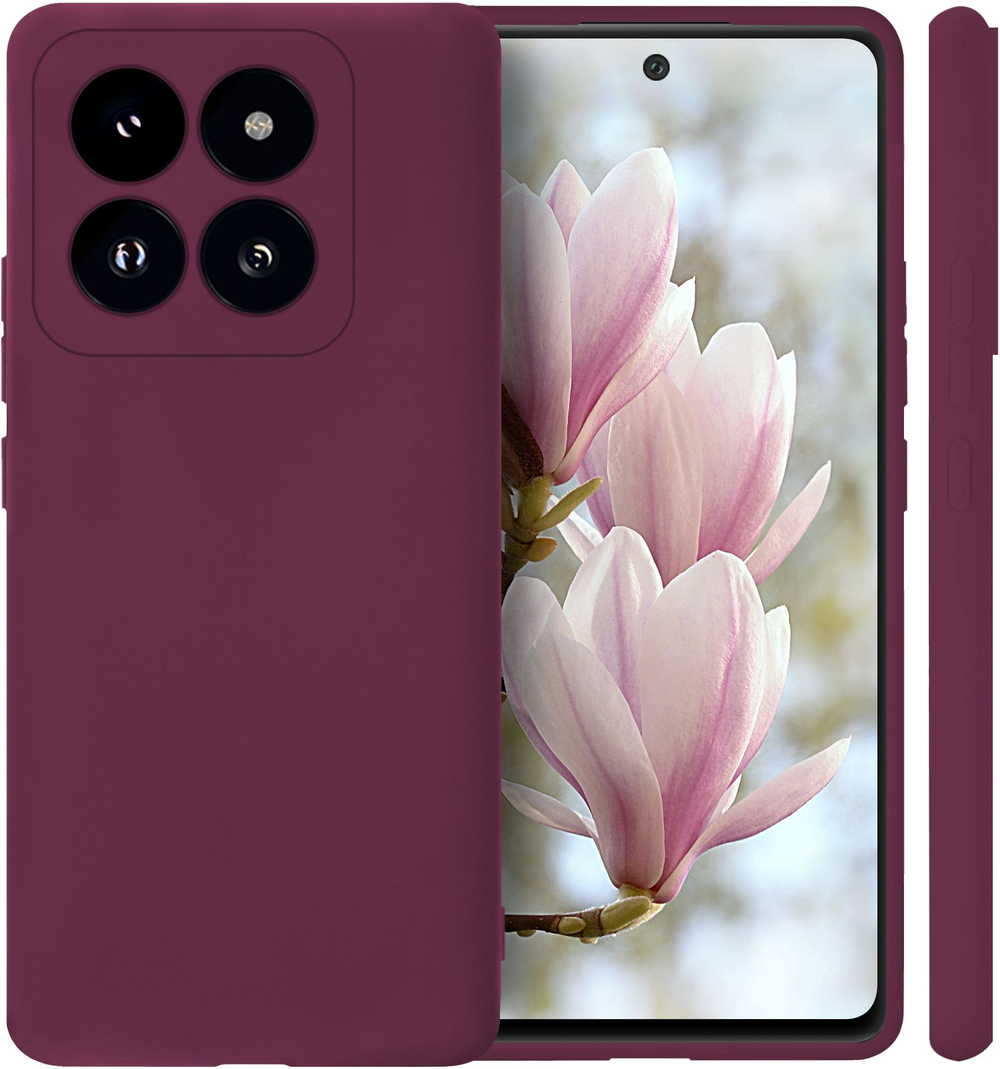 Мягкий Soft Touch чехол из силикона для XIAOMI 14 PRO с бархатной подкладкой